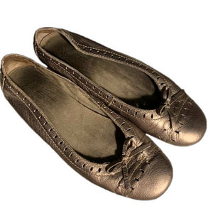 Aerosoles gold leather ballet style flats 9.5